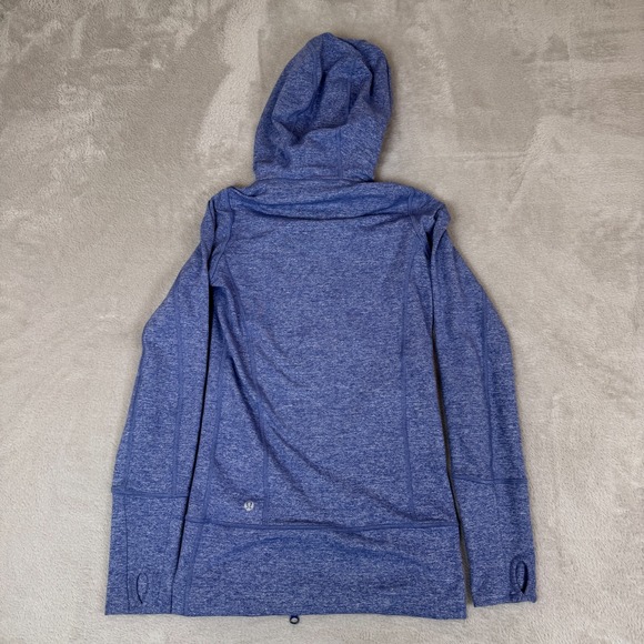 Lululemon Scuba Hoodie Womens Size 2‎ Blue Preowned Full Zip Gym Running Workout - Picture 2 of 6
